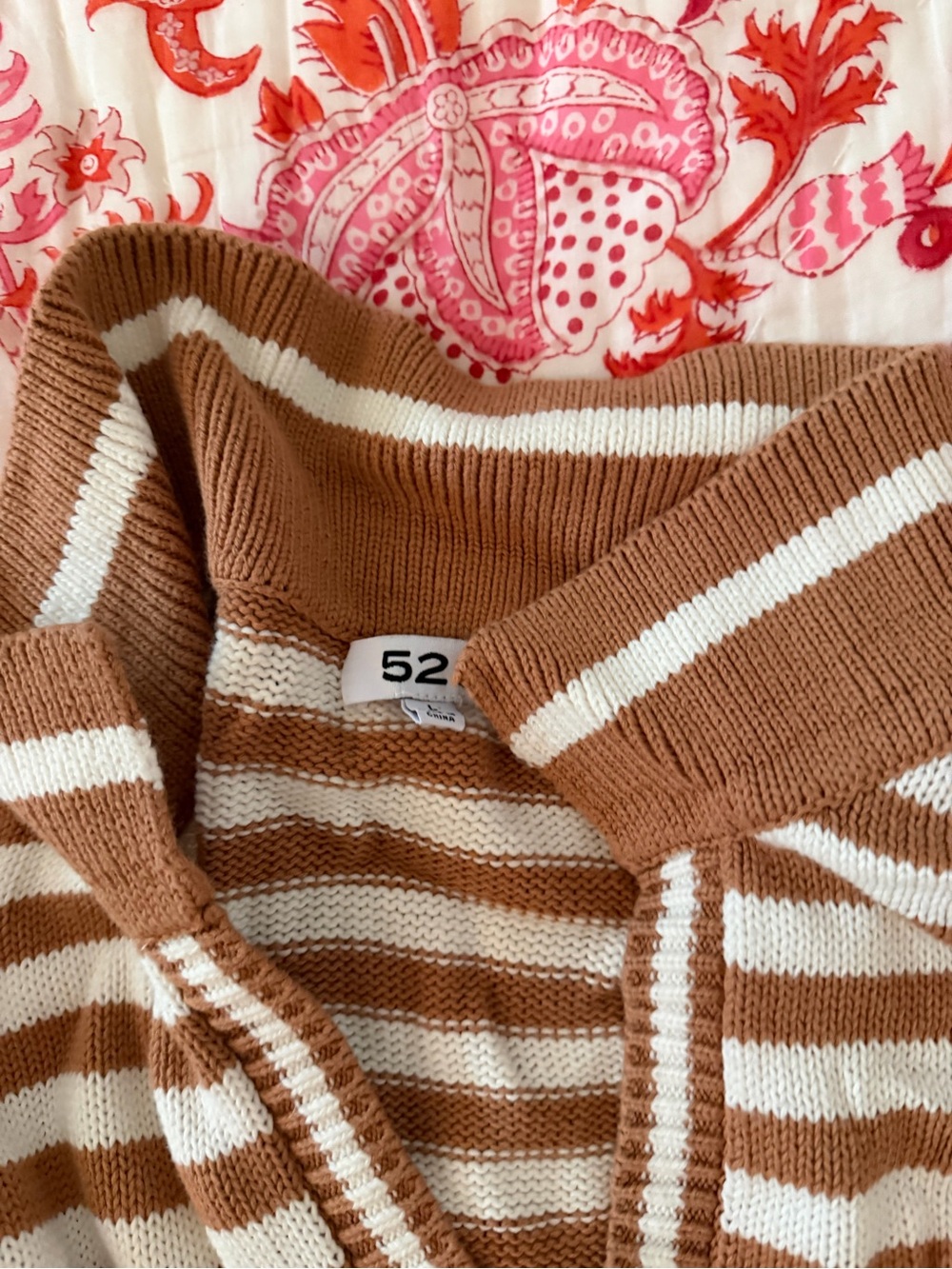 525 America Brown and Cream Striped Cardigan